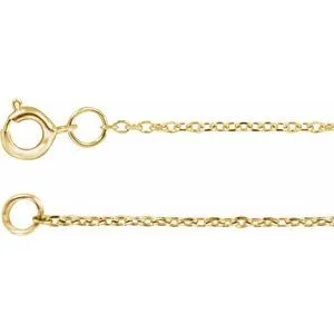 14K White 1 mm Adjustable Diamond-Cut Cable 16-18" Chain