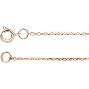 14K White 1 mm Adjustable Diamond-Cut Cable 16-18" Chain
