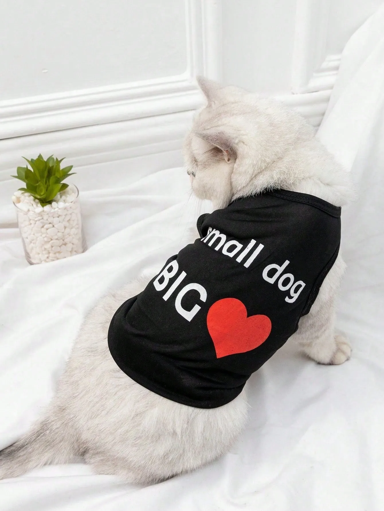 1pc Letter Graphic Pet Tank, Summer Cool Pet Apparel