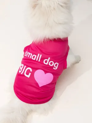 1pc Letter Graphic Pet Tank, Summer Cool Pet Apparel