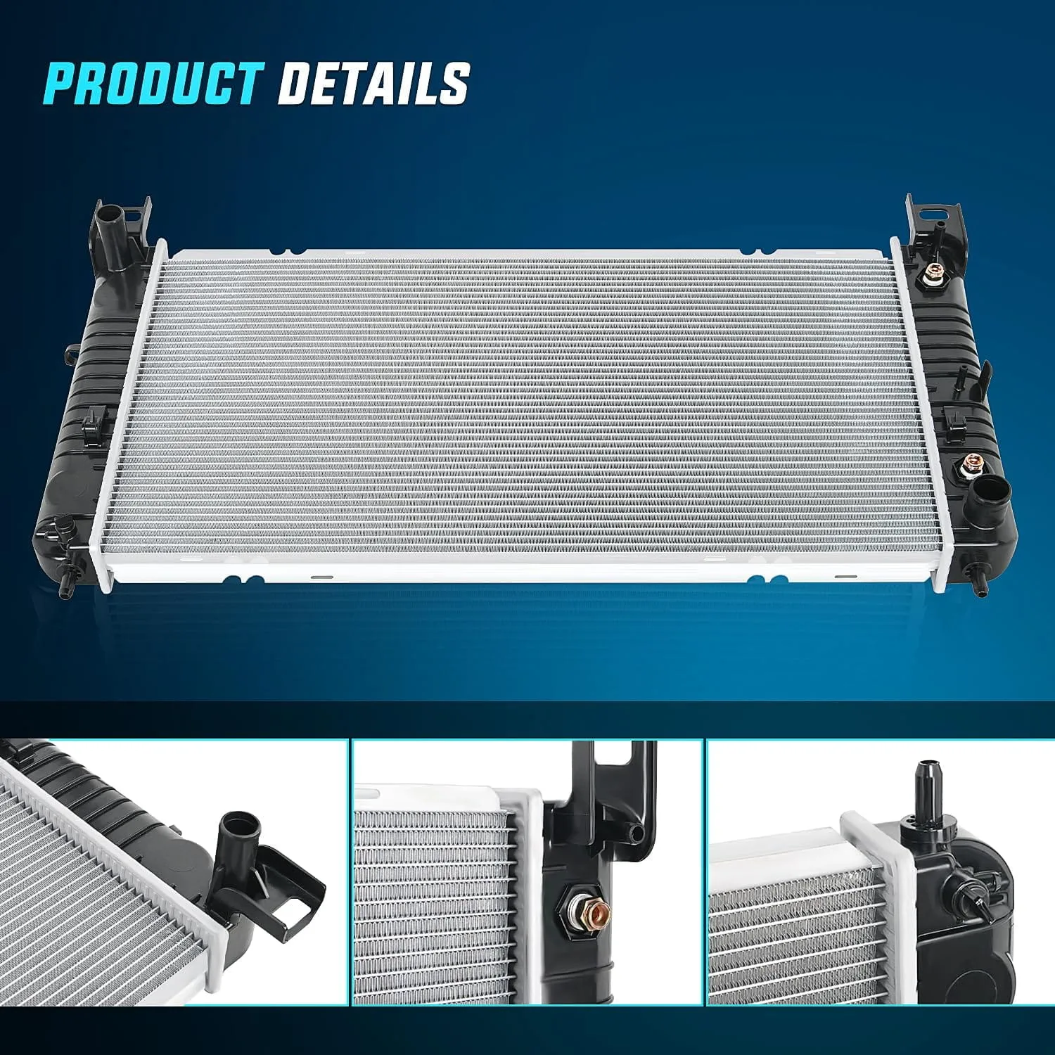 2007-2013 Chevrolet Silverado 2002-2006 Avalanche 1500 2000-2014 Tahoe 2001-2011 Sierra 2000-2014 Suburban Radiator Without Engine Oil Cooler