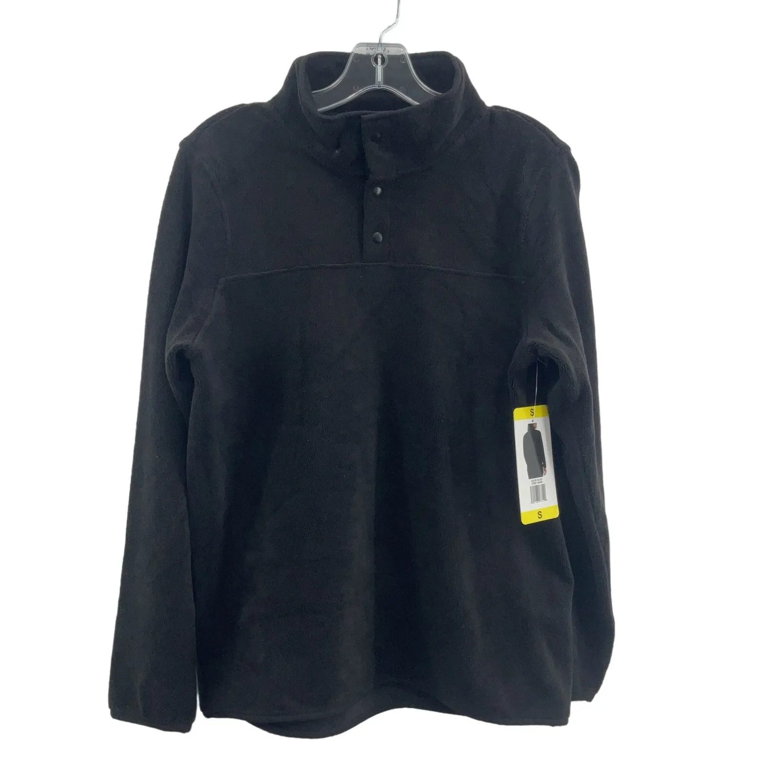 32 Degree Heat Men's Black Fleece Pullover Henley Sweater S NWT