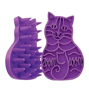 Bathing Brush for Cats Purple by ZoomGroom