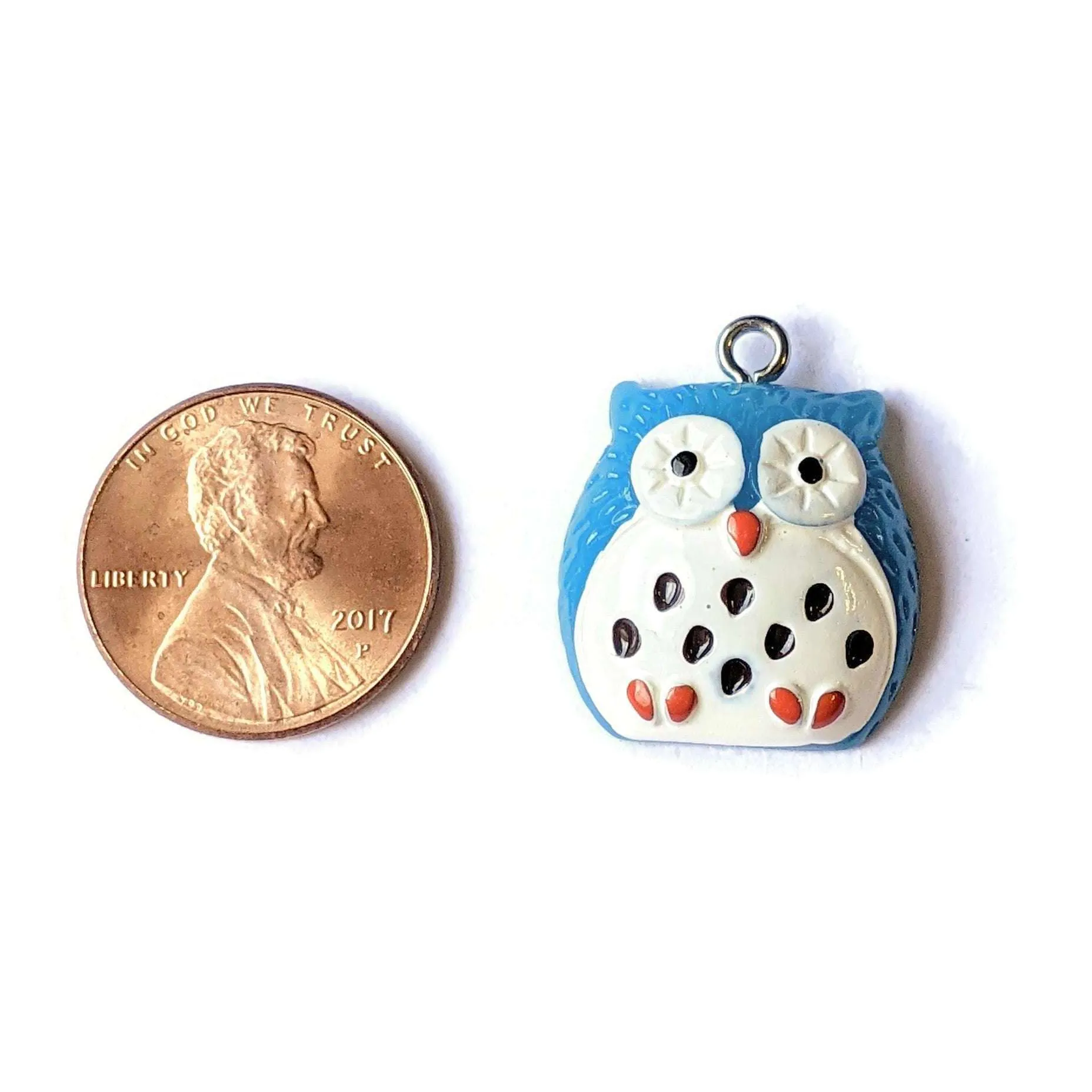 Blue Resin Owl Charm