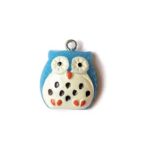 Blue Resin Owl Charm