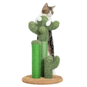 Cactus Cat Scratching Post with 3 Poles and Interactive Dangling Ball