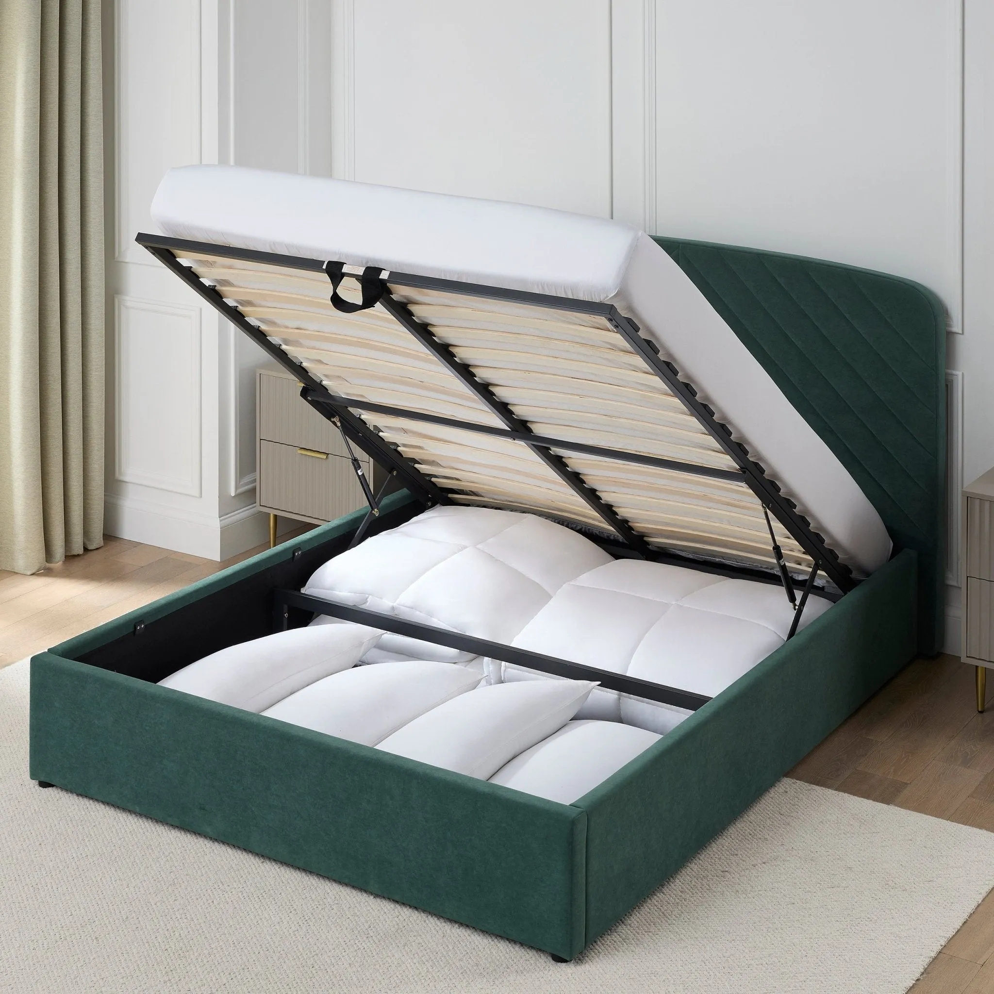 Charleston Ottoman Storage Bed -  Green