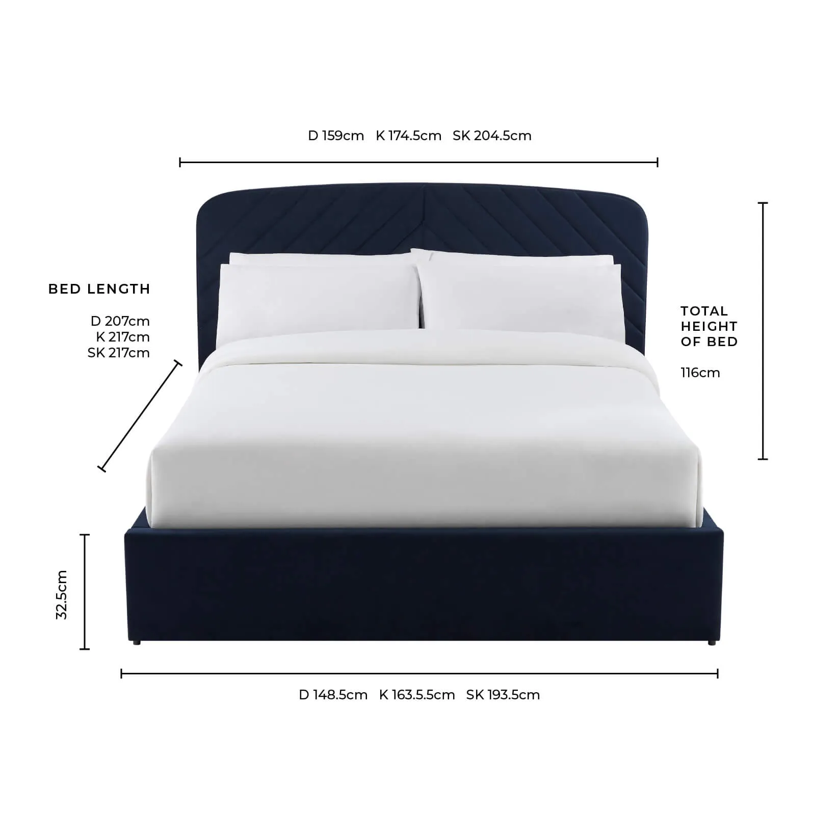 Charleston Ottoman Storage Bed -  Green