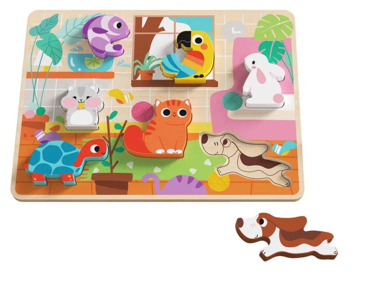 Chunky Wooden Puzzle: Pets 7pc