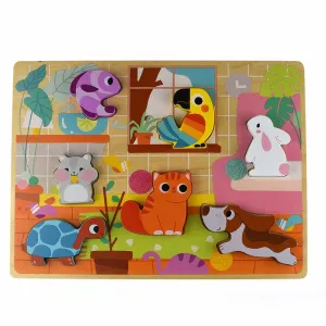 Chunky Wooden Puzzle: Pets 7pc