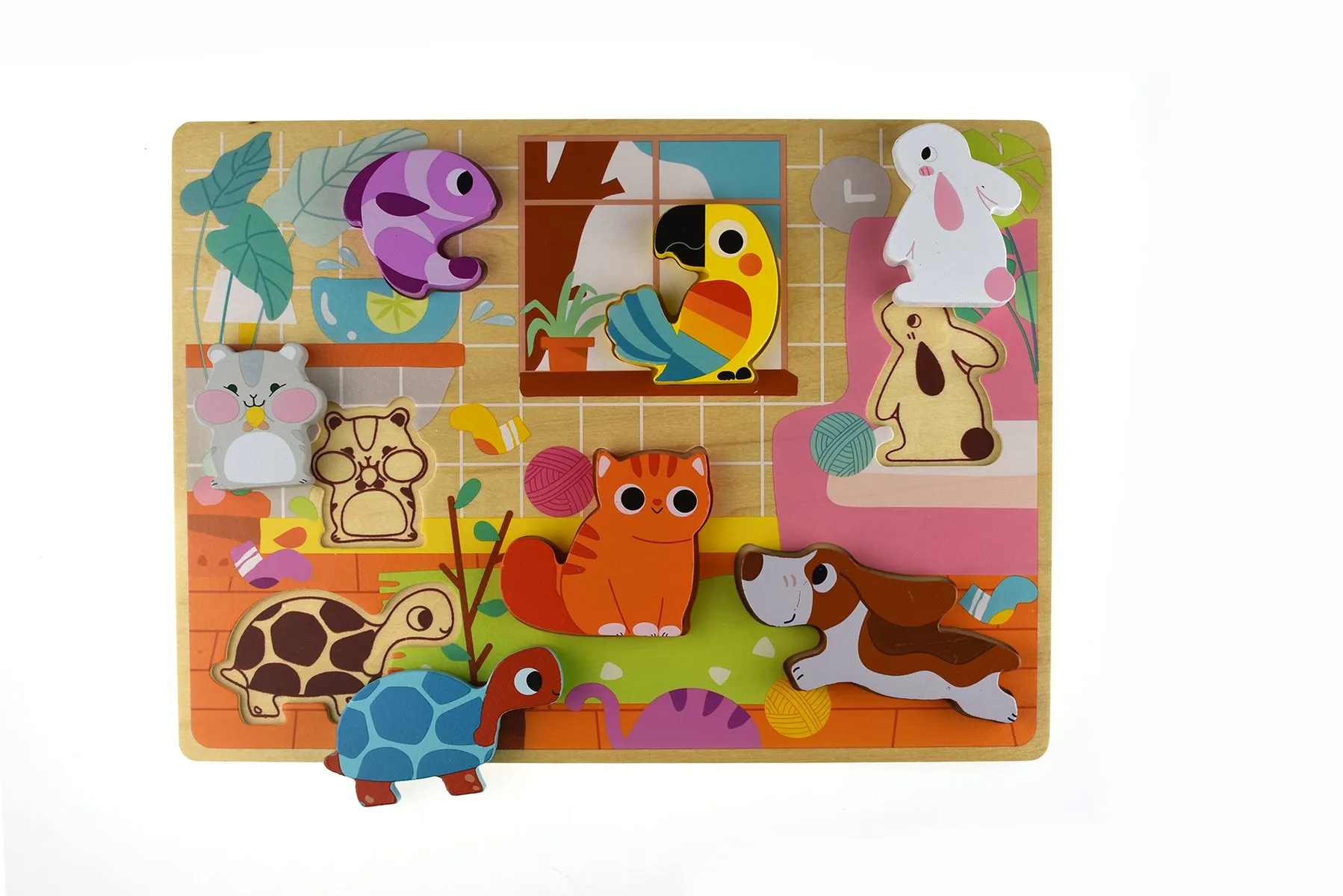 Chunky Wooden Puzzle: Pets 7pc