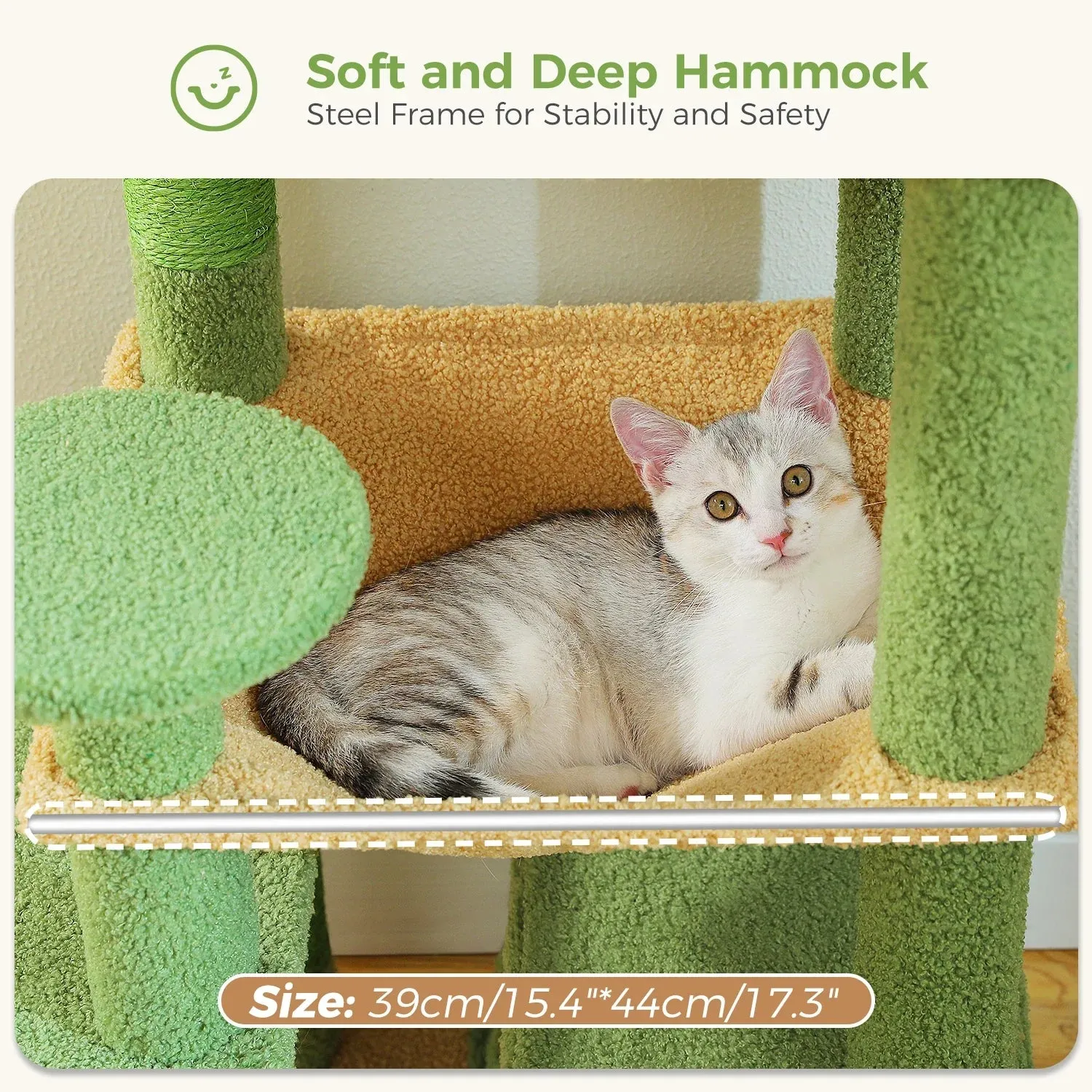 Deluxe Cat Tree Tower for Large Cats - 136cm Height with Hammocks, Condos, and Scratching Posts
