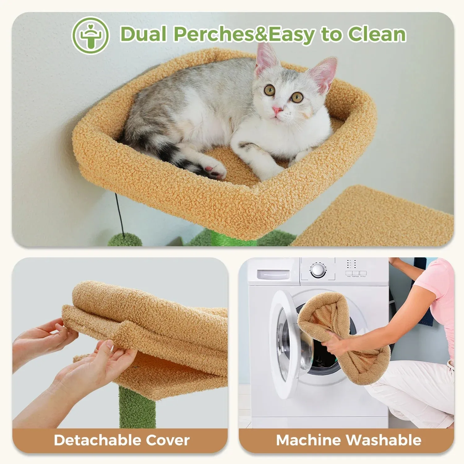 Deluxe Cat Tree Tower for Large Cats - 136cm Height with Hammocks, Condos, and Scratching Posts