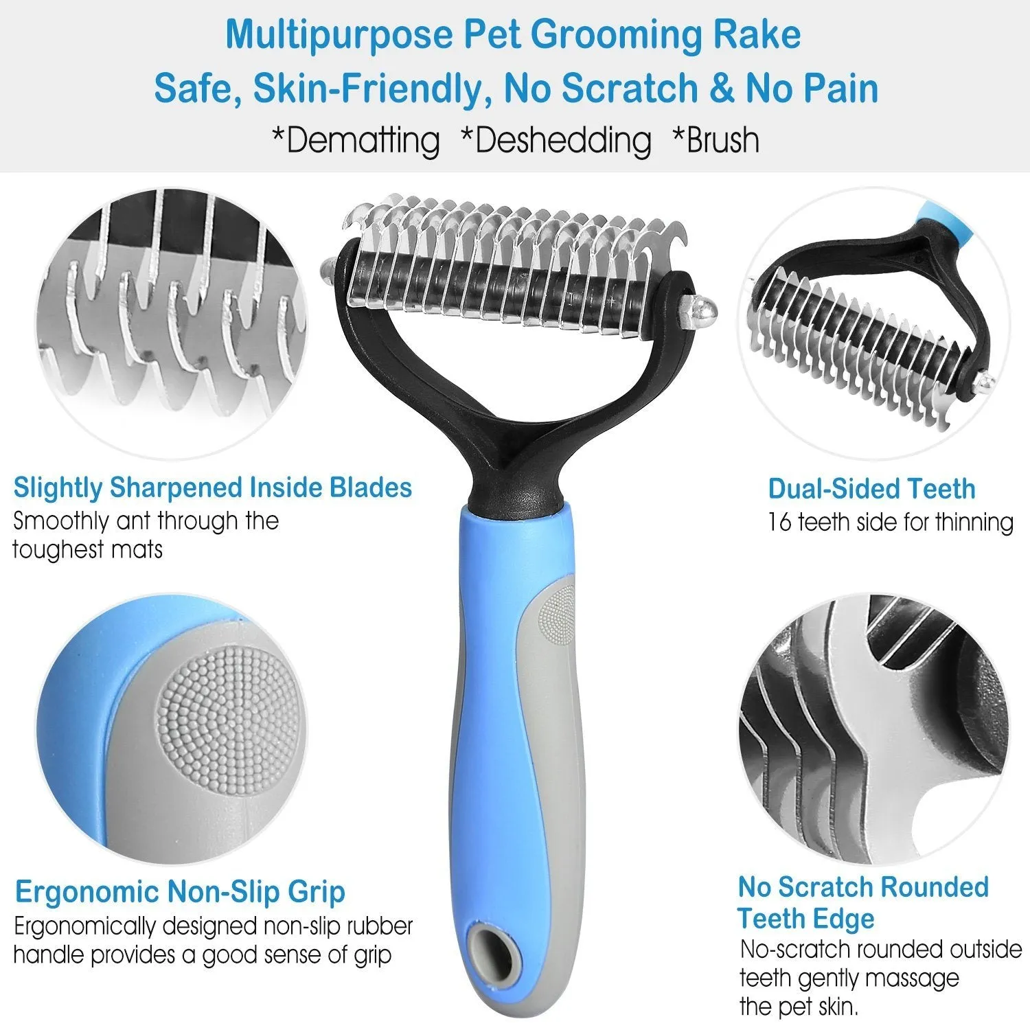 Dog and Cats 2 Sided Grooming Rakes