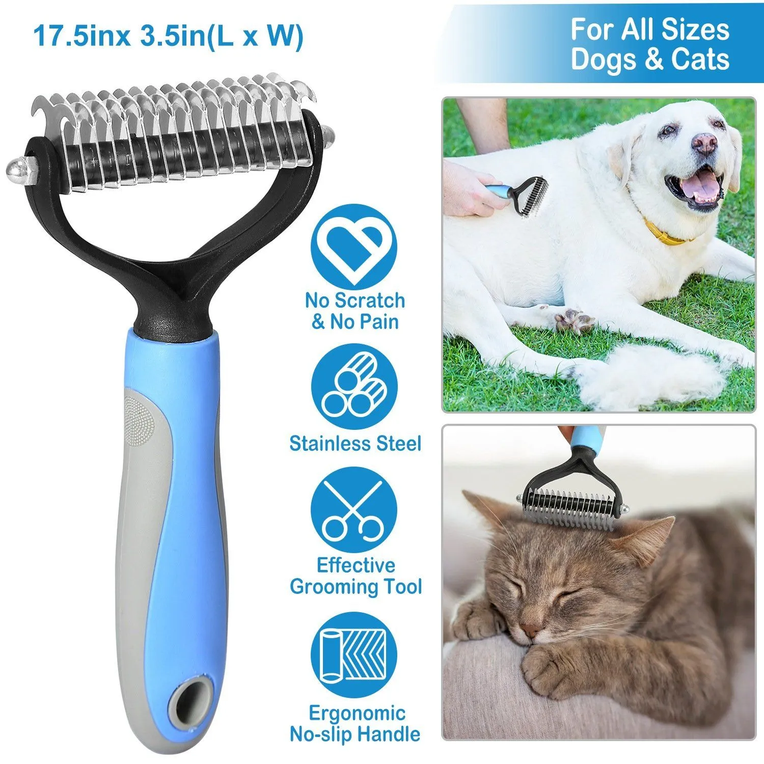 Dog and Cats 2 Sided Grooming Rakes