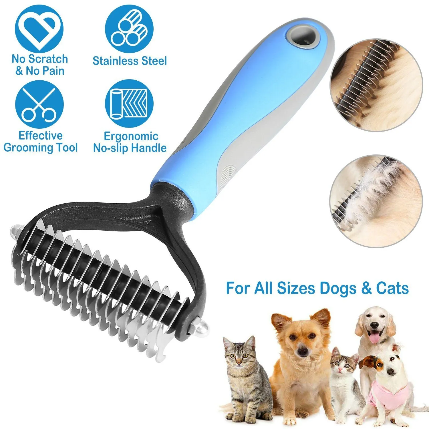 Dog and Cats 2 Sided Grooming Rakes
