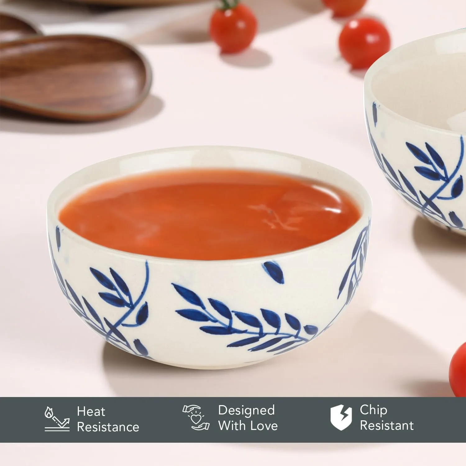 Ekhasa Ceramic Bowl Set for Kitchen (Microwave Safe, 2 Pcs, 400ml) | Ideal for Serving, Soup Bowl, Salad Bowl, Ramen Bowl, Pasta Bowl, Maggie Bowl, Noodle Bowl, Rice, Oats, Fruit Bowl