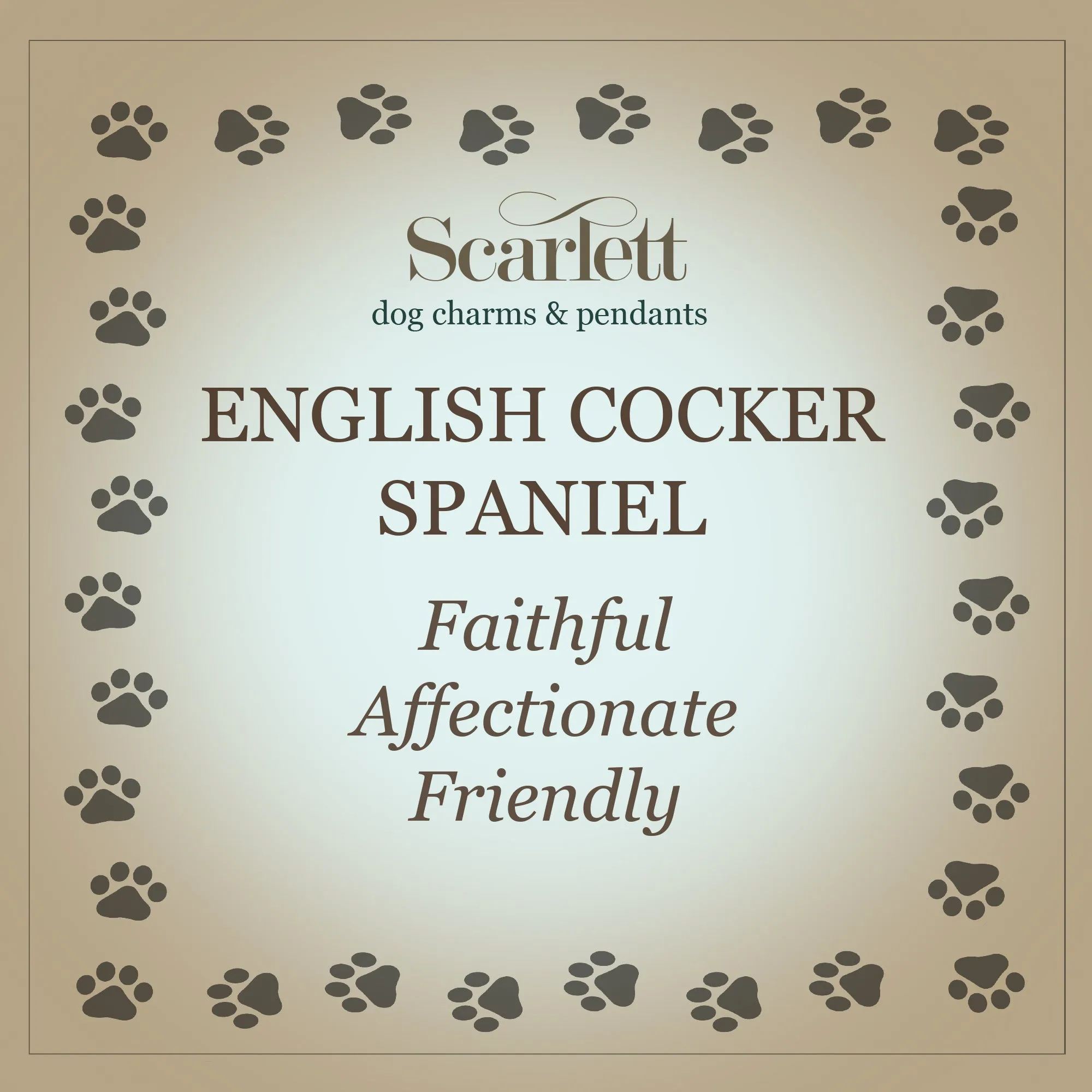 English Cocker Spaniel Silver Dog Charm