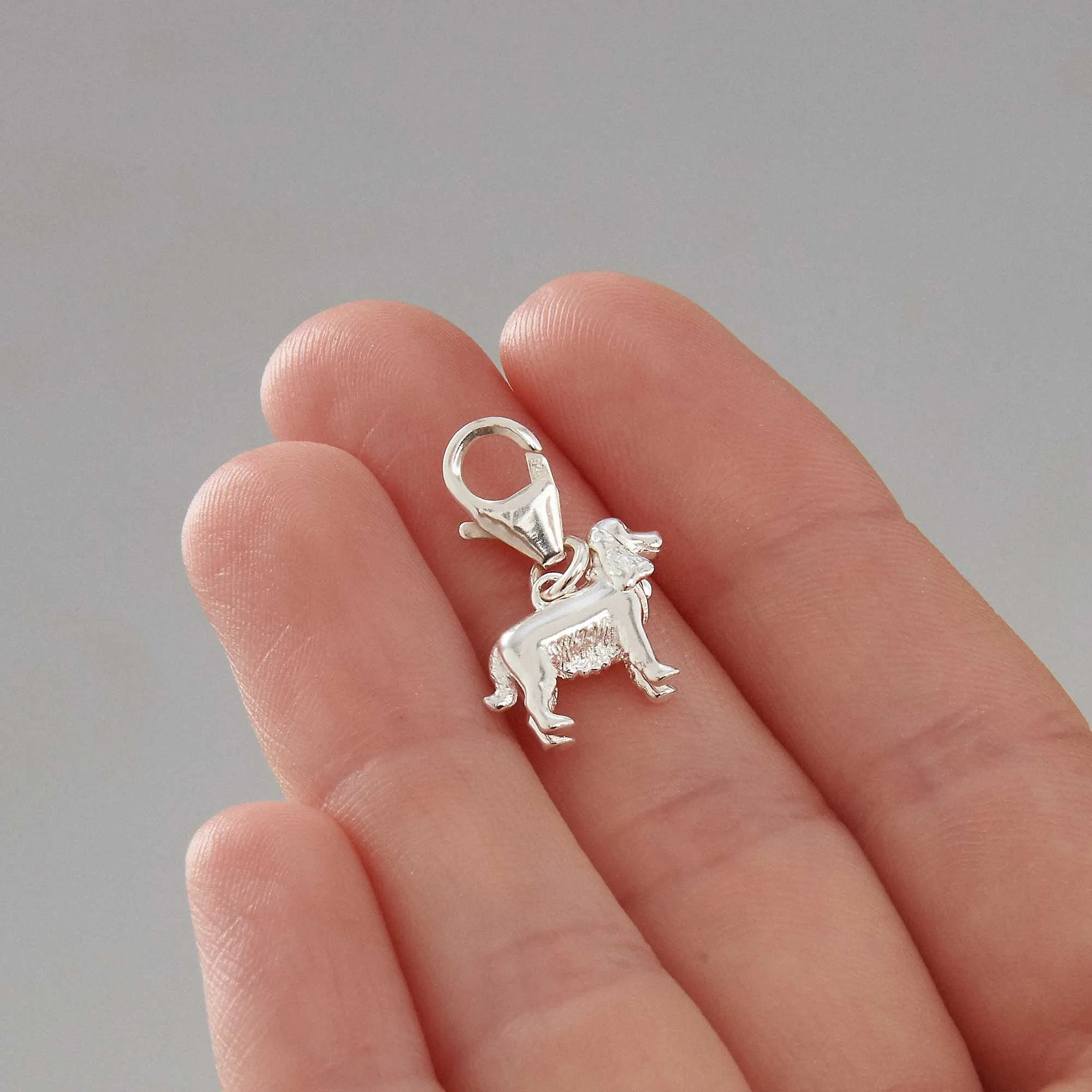 English Cocker Spaniel Silver Dog Charm
