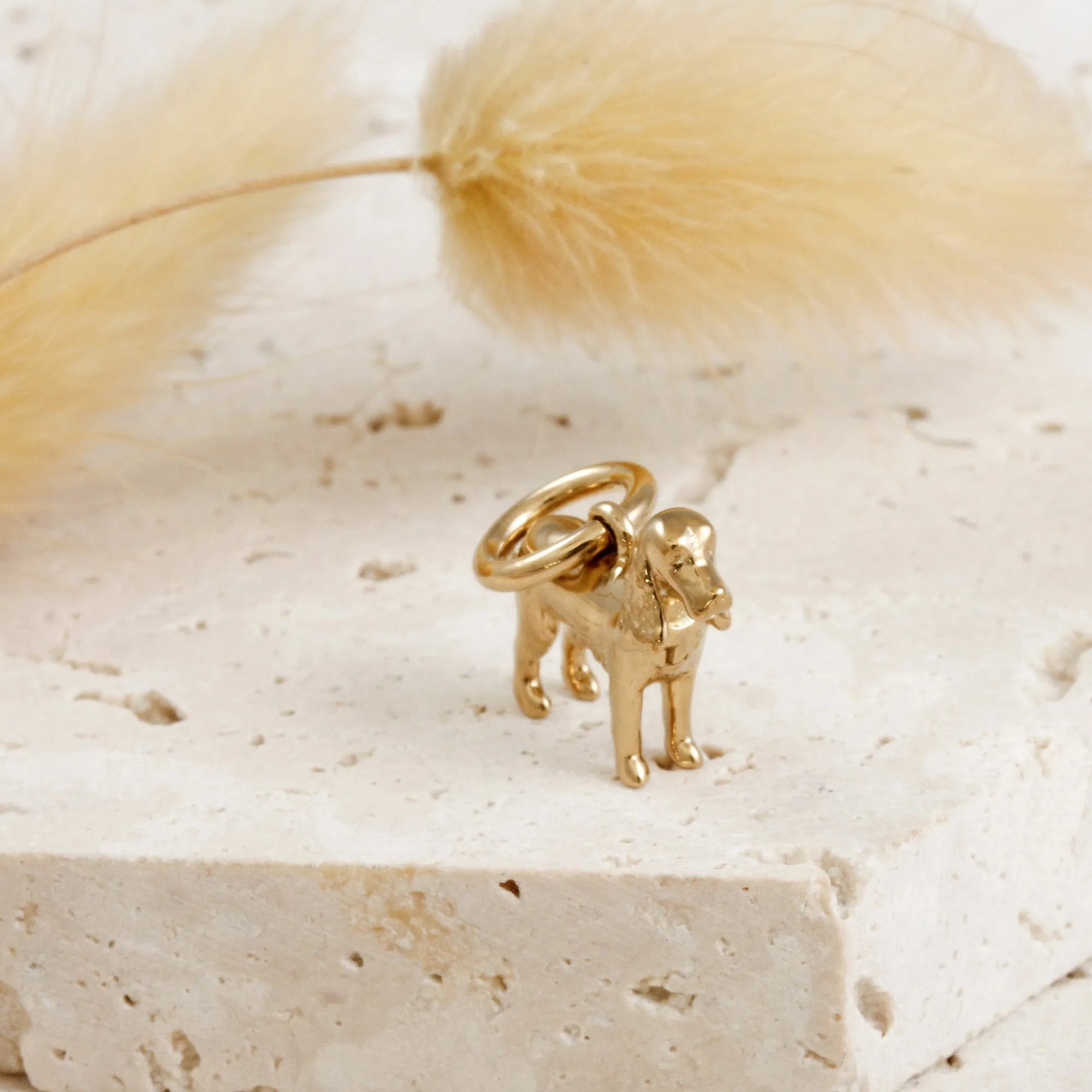 English Cocker Spaniel Silver Dog Charm