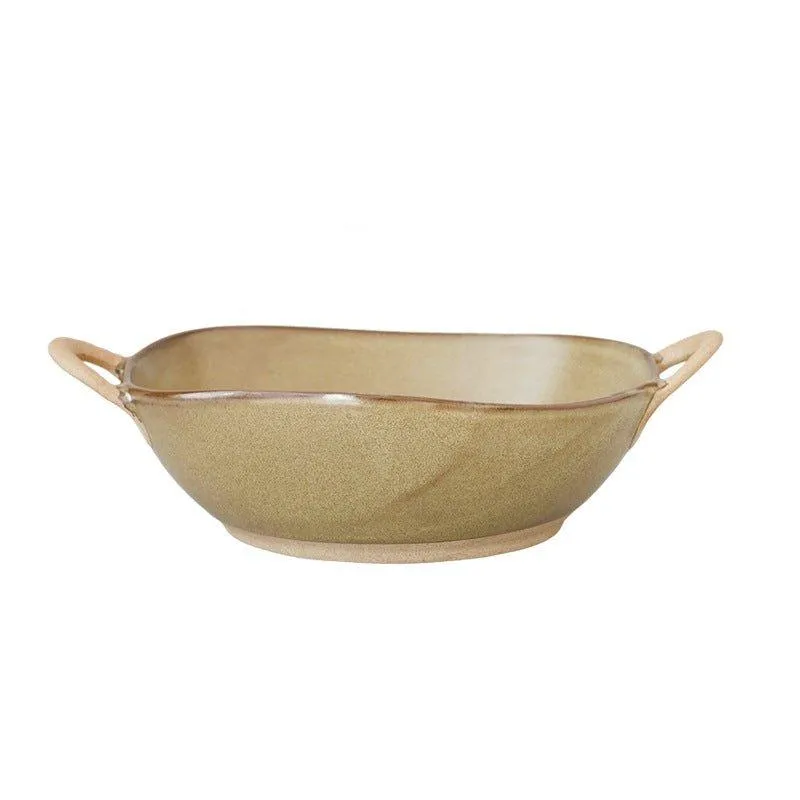 Handcrafted Japanese Ceramic Bowl With Handles
