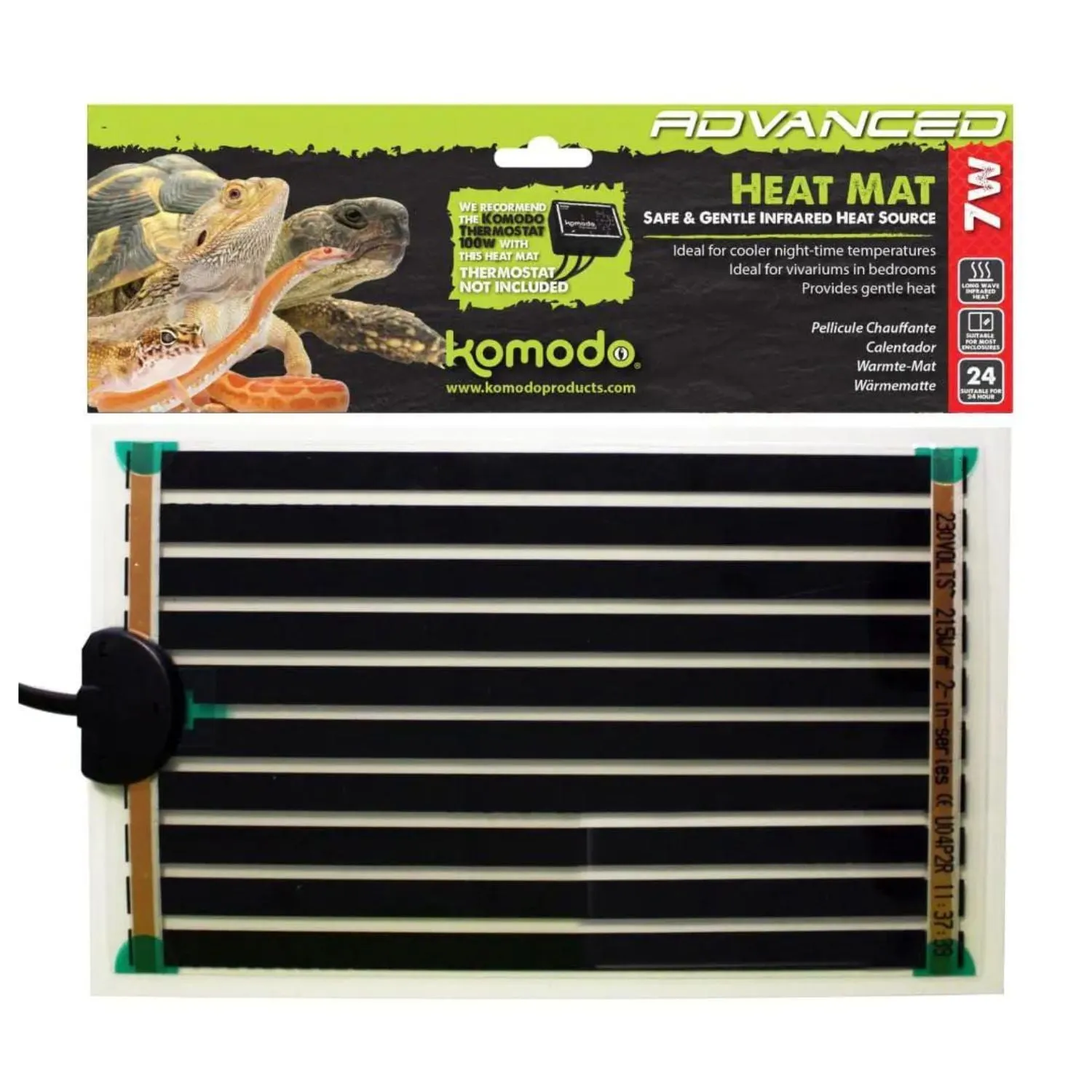 Komodo Advanced Heat Mat For Reptiles 7W, 14x27cm