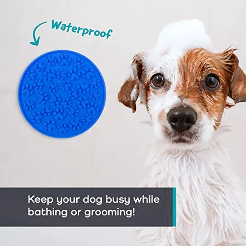 Matier Dog Peanut Butter Lick Pads w Suction Cups for Pet Bathing, Grooming & Training | 2 pcs