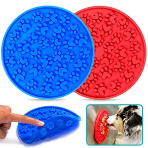 Matier Dog Peanut Butter Lick Pads w Suction Cups for Pet Bathing, Grooming & Training | 2 pcs