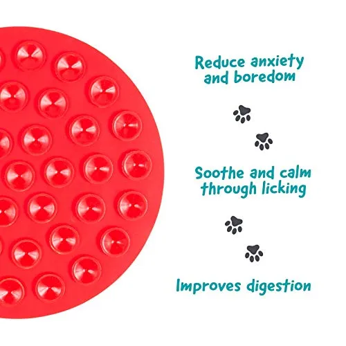 Matier Dog Peanut Butter Lick Pads w Suction Cups for Pet Bathing, Grooming & Training | 2 pcs