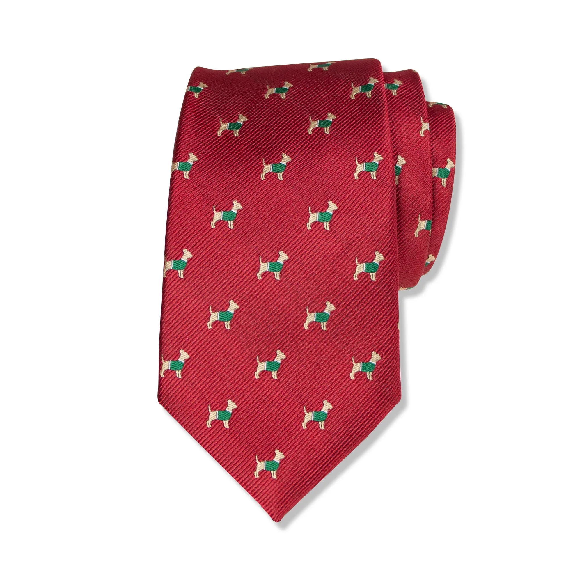 Men's Microfiber Woven Chihuahua Christmas Tie