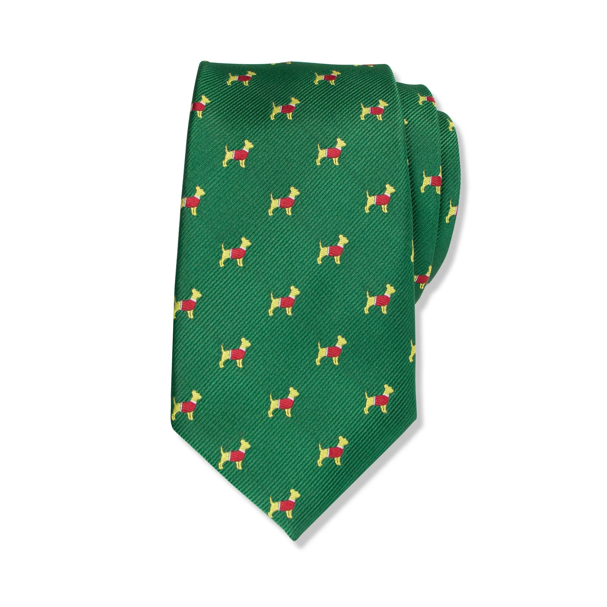 Men's Microfiber Woven Chihuahua Christmas Tie