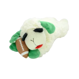 Multipet Tailgate Lamb Chop with Football Plush Dog Toy 10.5”