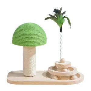 Mushroom Scratching Post Cat Toy With Scratching Ball