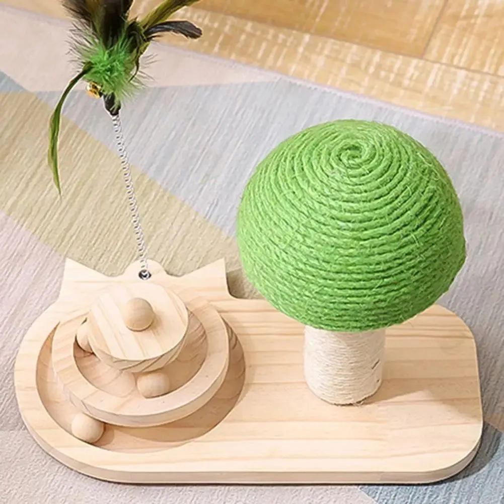 Mushroom Scratching Post Cat Toy With Scratching Ball