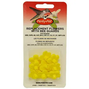 Perky-Pet® 202FB Replacement Flower Feeding Ports w/ Bee Guards, Yellow, 9-Pack