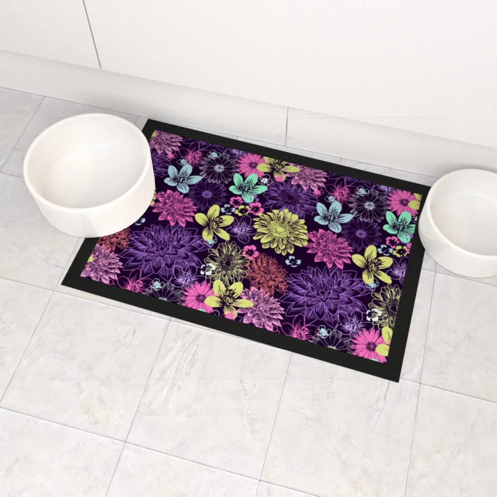 Pet Bowl Mats - Flowers