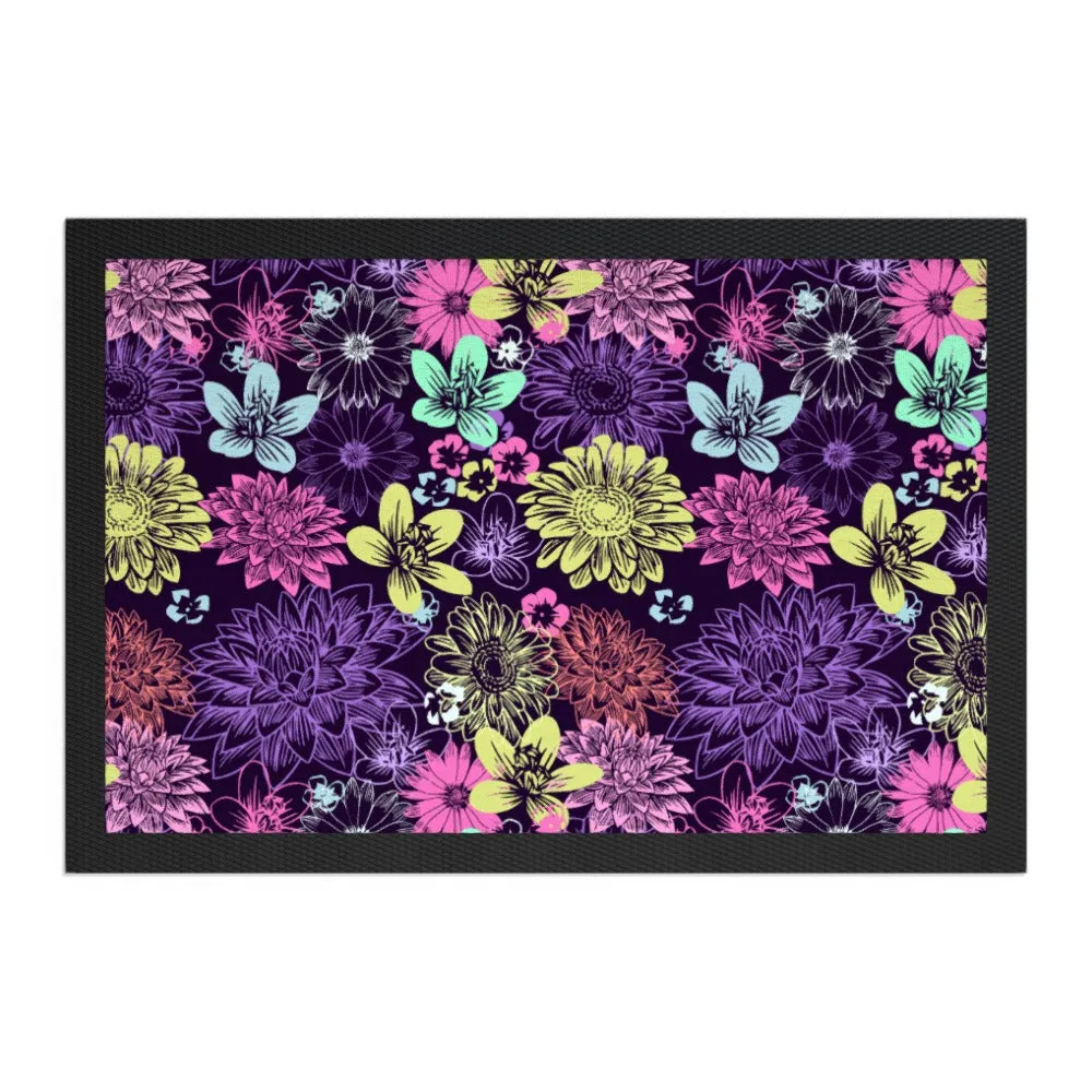 Pet Bowl Mats - Flowers