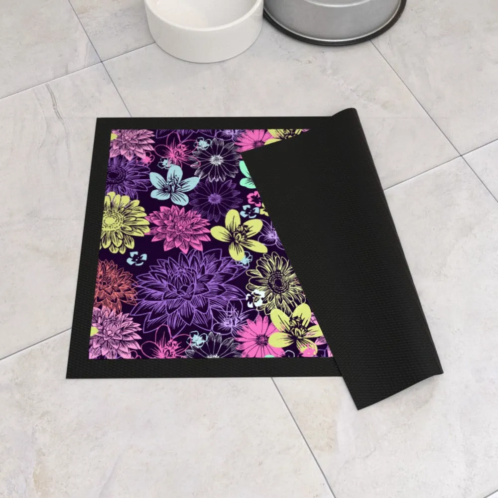 Pet Bowl Mats - Flowers