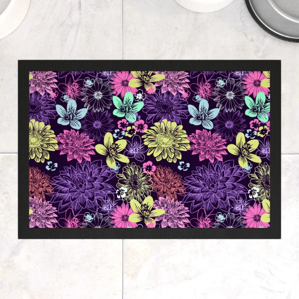 Pet Bowl Mats - Flowers