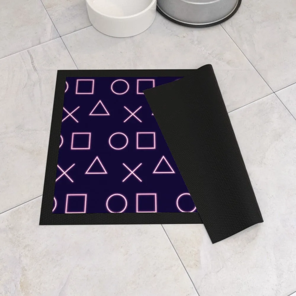 Pet Bowl Mats - Neon Gamer