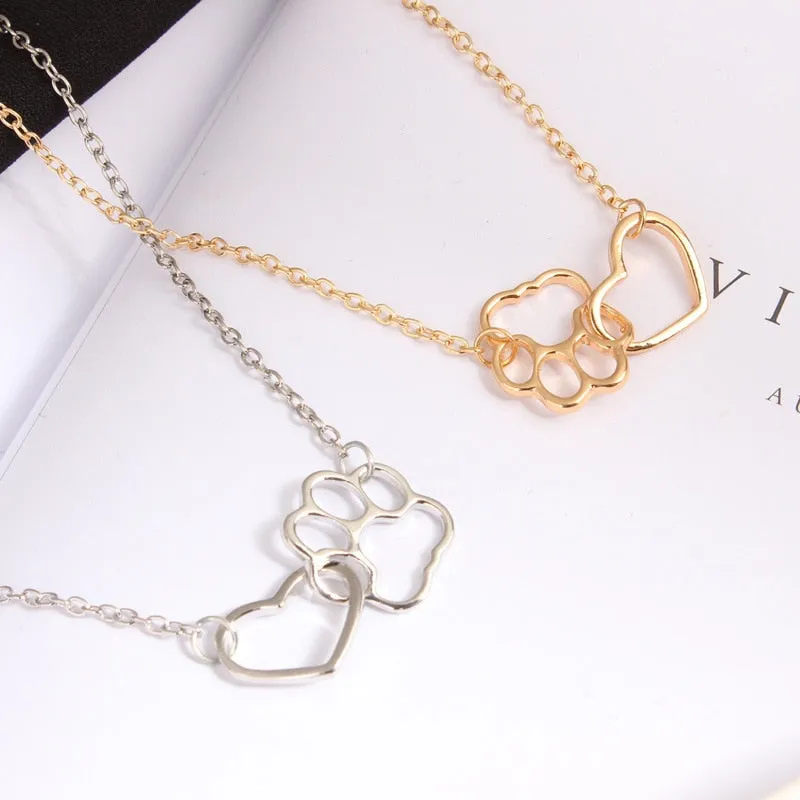 Pet Paw&Heart Necklaces