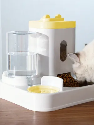 Rabbit Ear Design Automatic Feeder & Water Dispenser For Cats And Pets