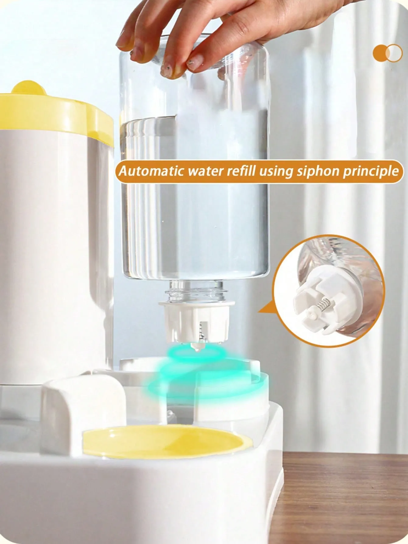 Rabbit Ear Design Automatic Feeder & Water Dispenser For Cats And Pets