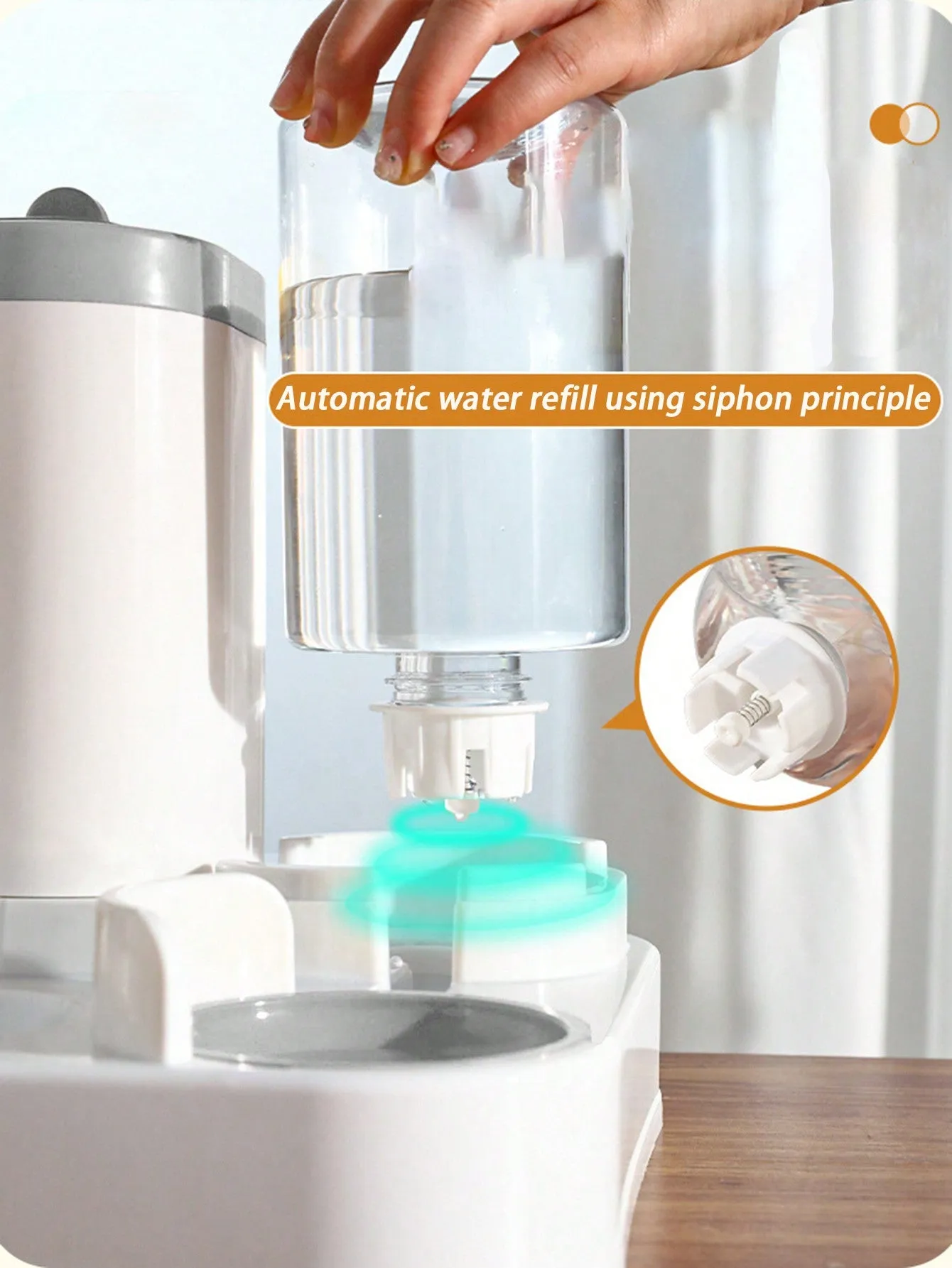Rabbit Ear Design Automatic Feeder & Water Dispenser For Cats And Pets