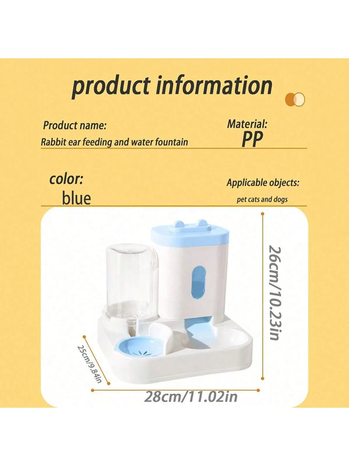Rabbit Ear Design Automatic Feeder & Water Dispenser For Cats And Pets