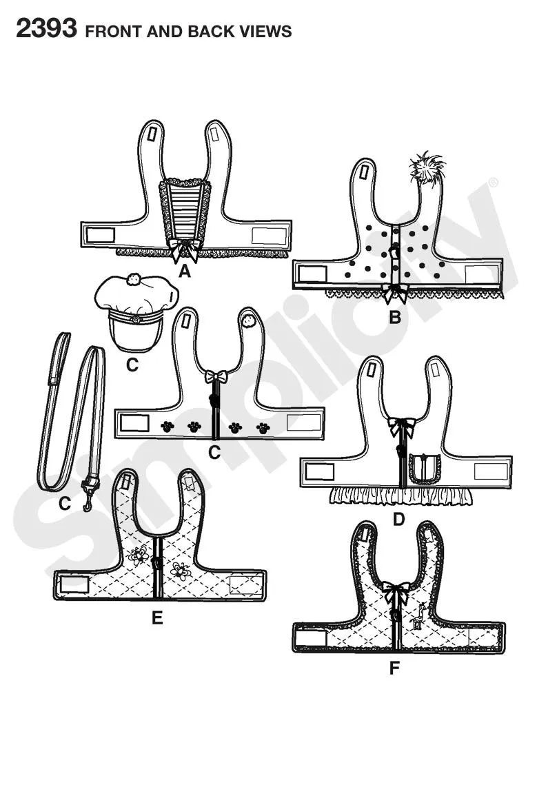 Simplicity Pattern 2393 Small Dog Clothes