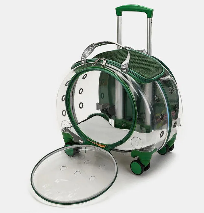 The new pet trolley case transparent go out portable pet backpack