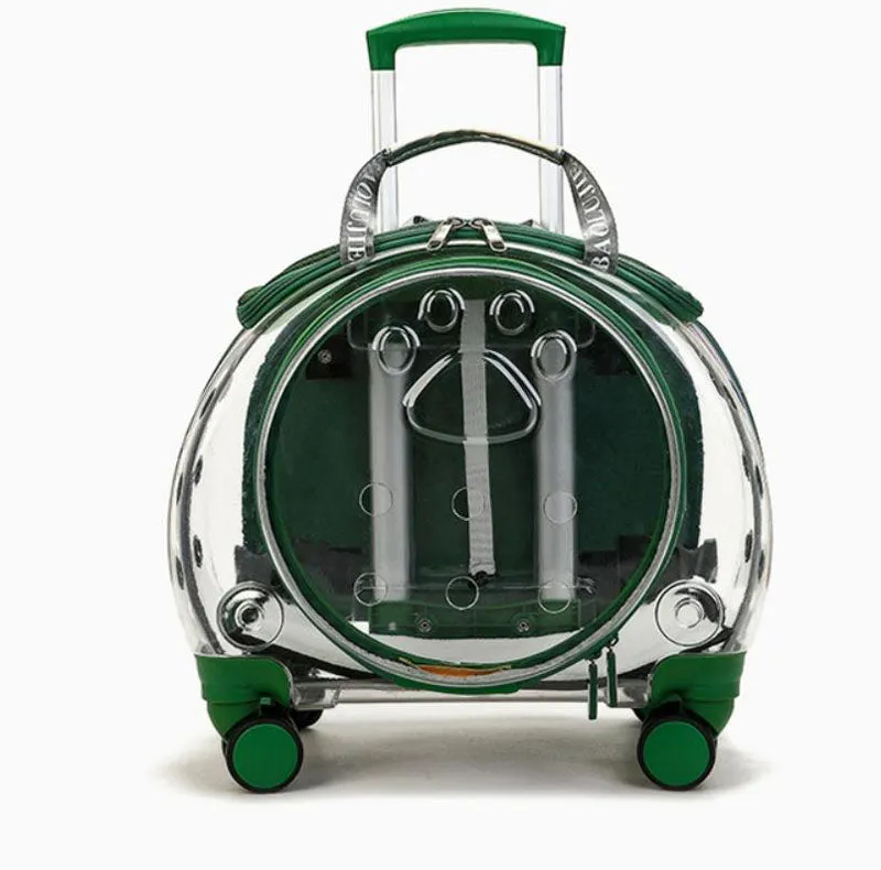 The new pet trolley case transparent go out portable pet backpack