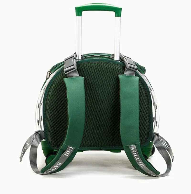 The new pet trolley case transparent go out portable pet backpack