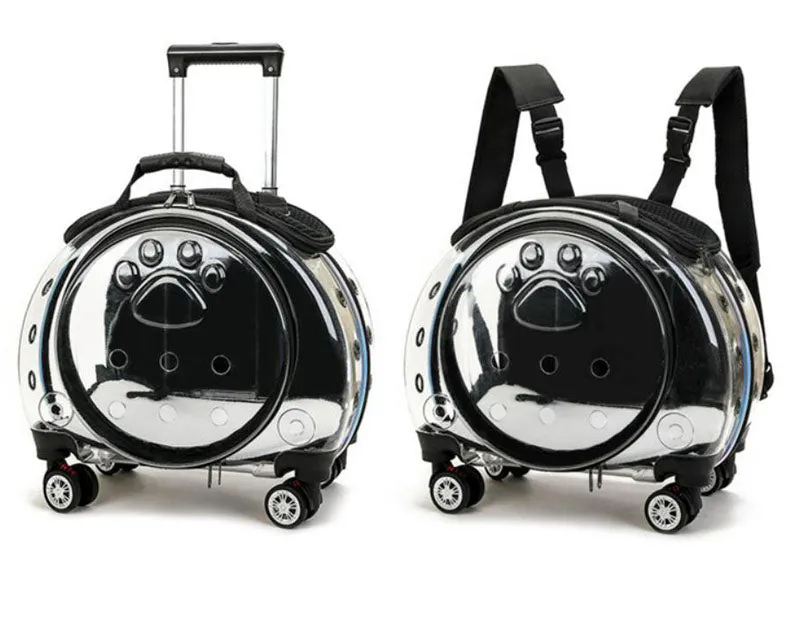 The new pet trolley case transparent go out portable pet backpack